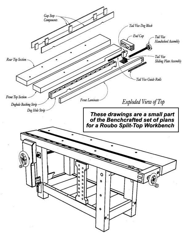  plans for a roubo split top workbench full set of plans only $ 20 00