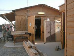 Soldiers Woodworking in Afghanistan