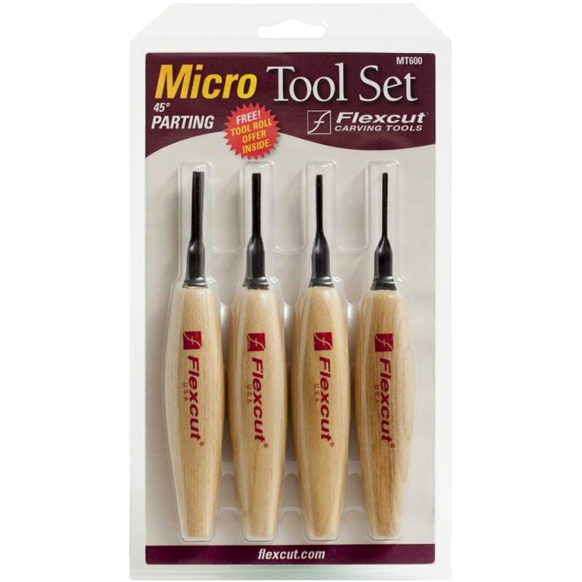 125476: Flexcut Micro Tool Set of 4 - 45deg Parting Tools