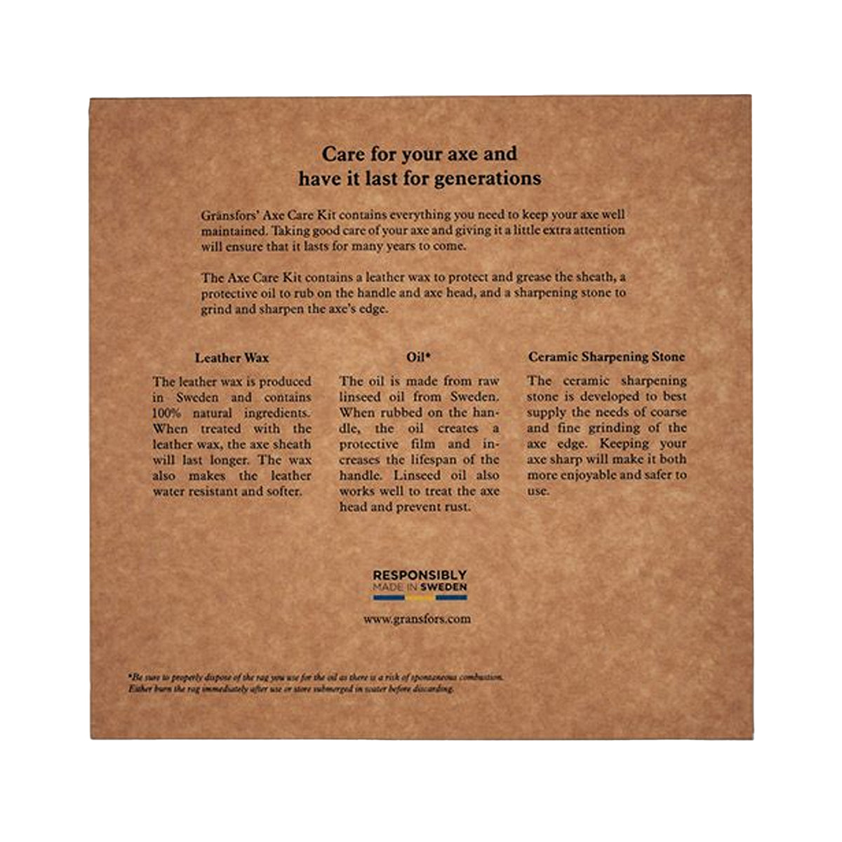 Gransfors Bruk Axe Care Kit