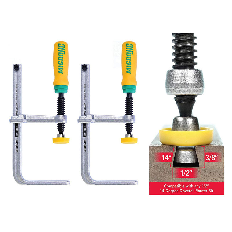Micro Jig MatchFit Dovetail Clamp - Pack of 2