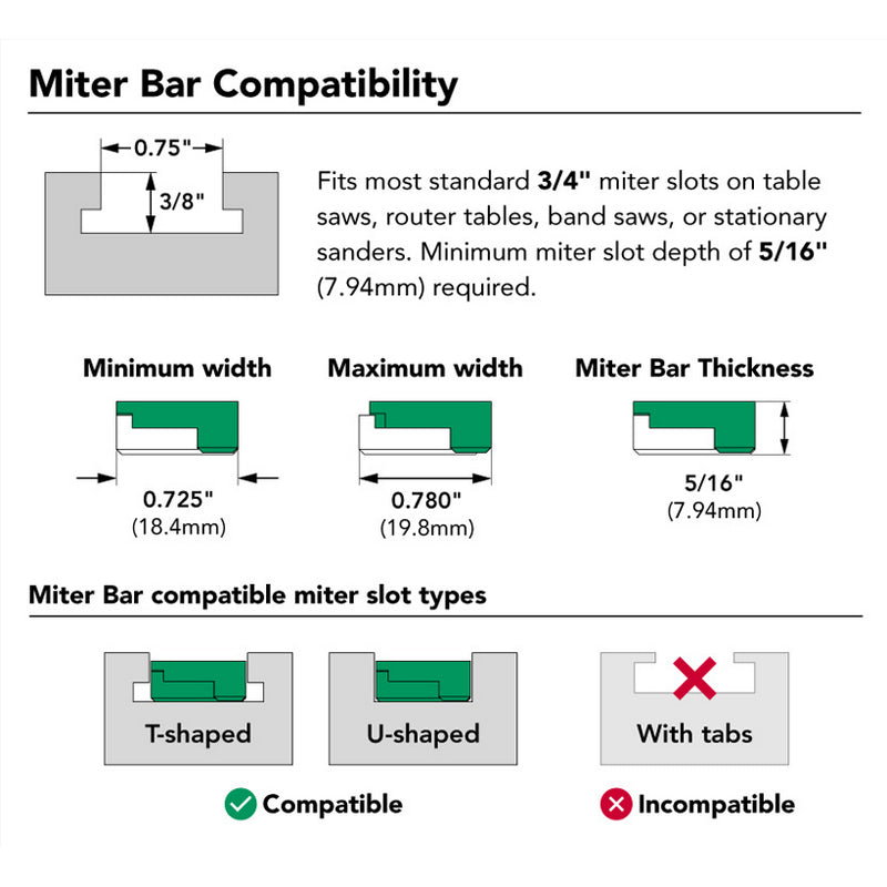 Micro Jig ZeroPlay 750 Miter Bar - Pack of 2