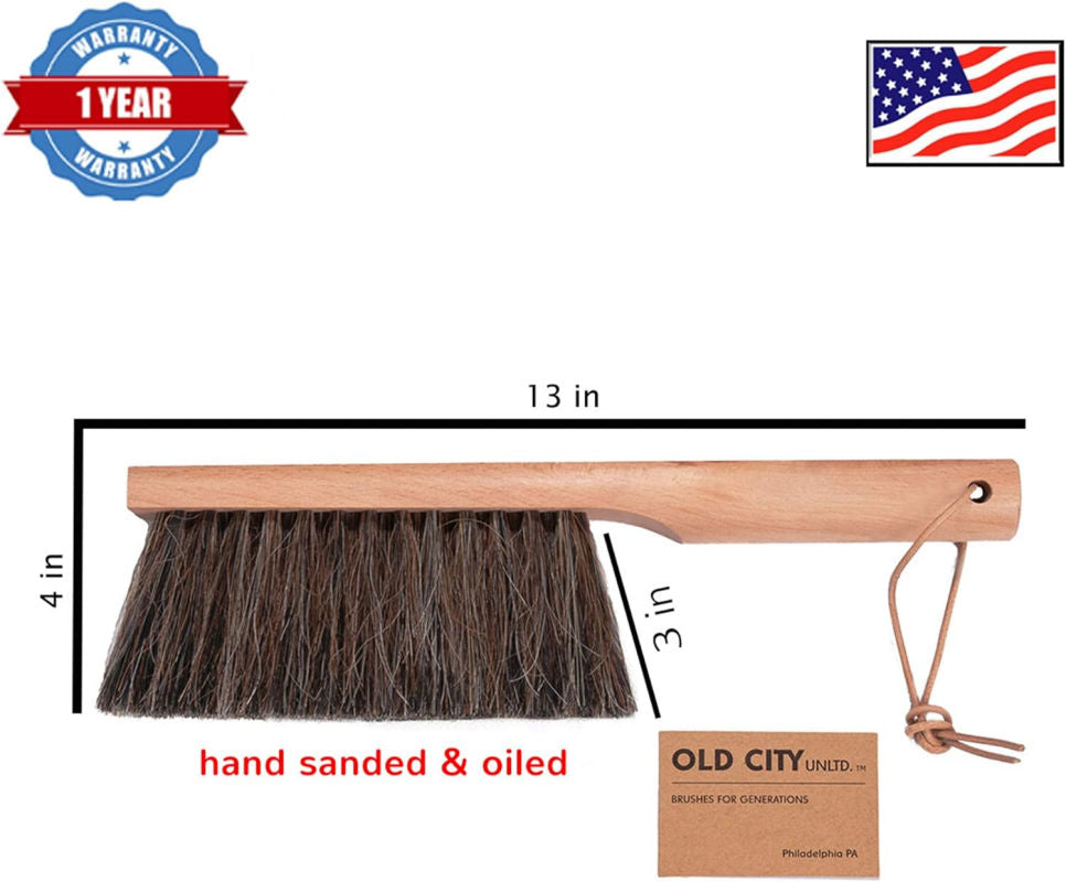 Premium Horsehair Bench Brush with Hardwood Handle