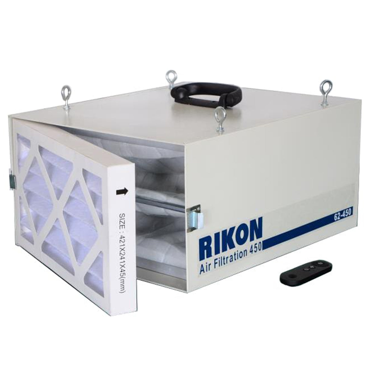 Rikon 62-450 Air Filtration System showing filter