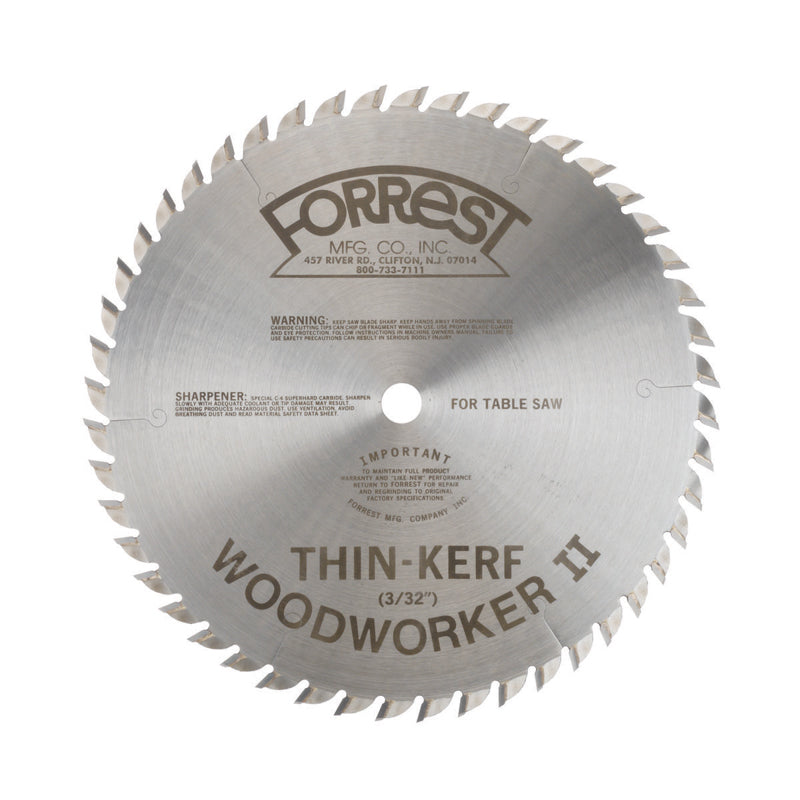 Forrest Woodworker II Combination: 10" x 48 Tooth - 3/32" Thin Kerf - 5/8" bore