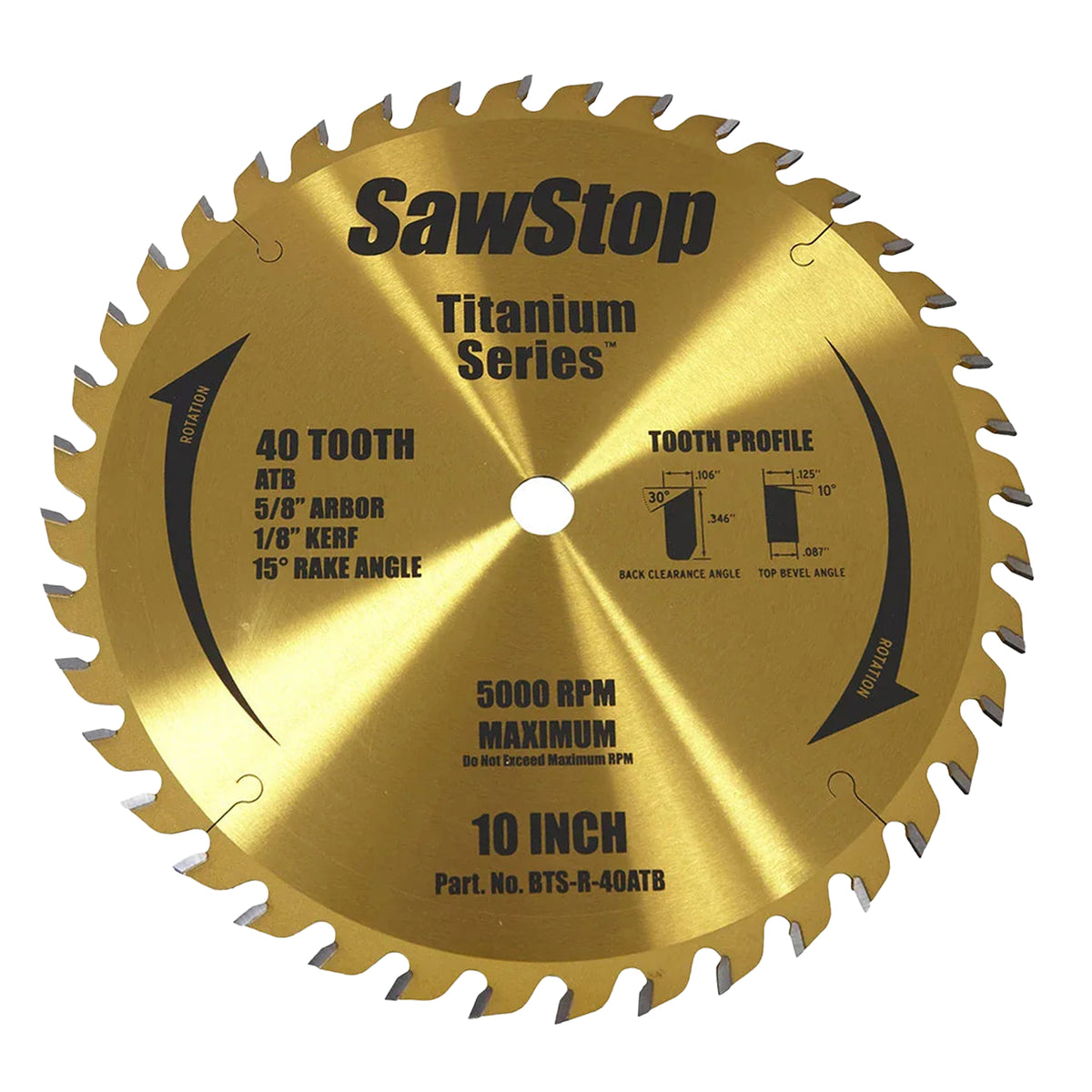 305019: SawStop Titanium Series 10 inch Saw Blade