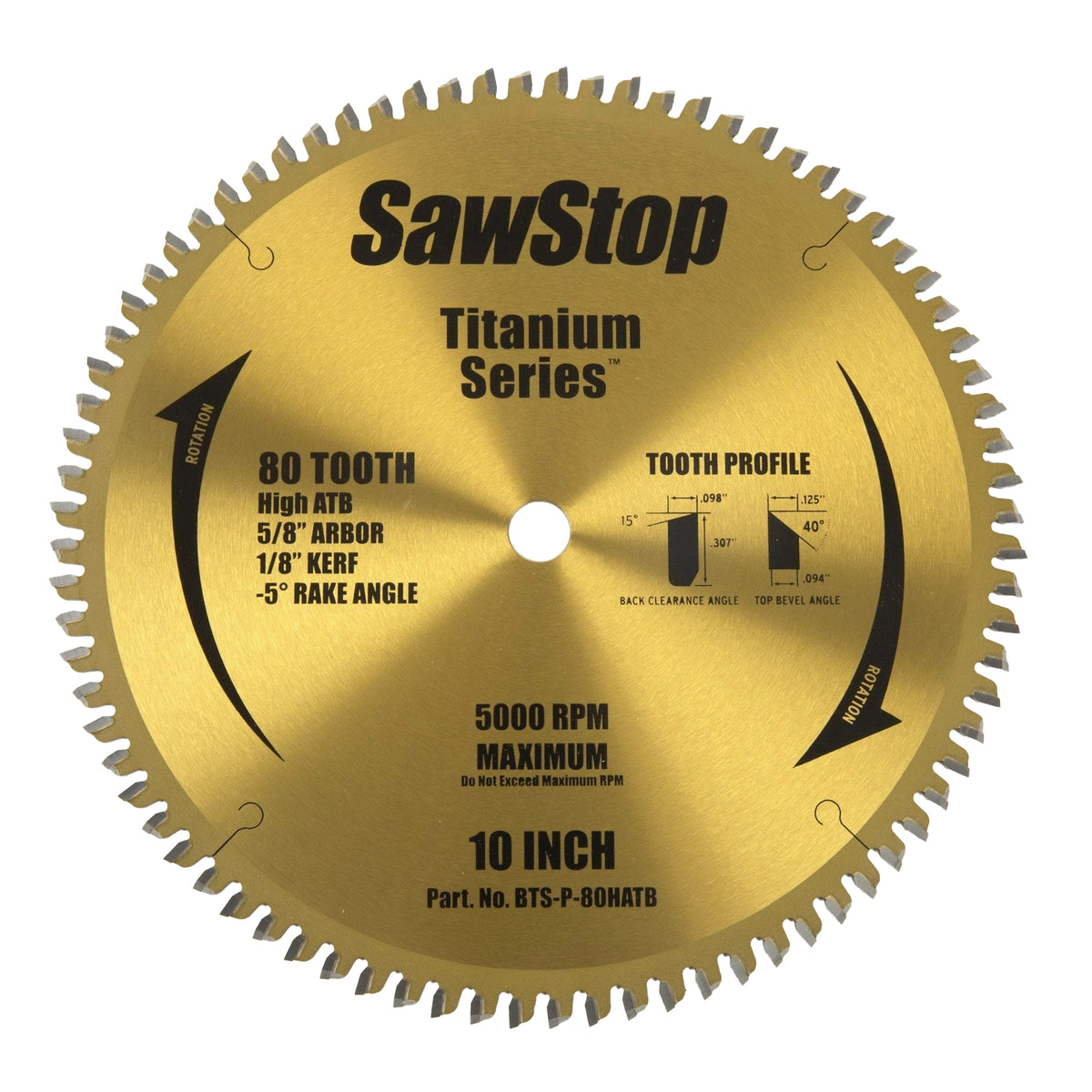 305020: SawStop Titanium Series 10 inch Saw Blade