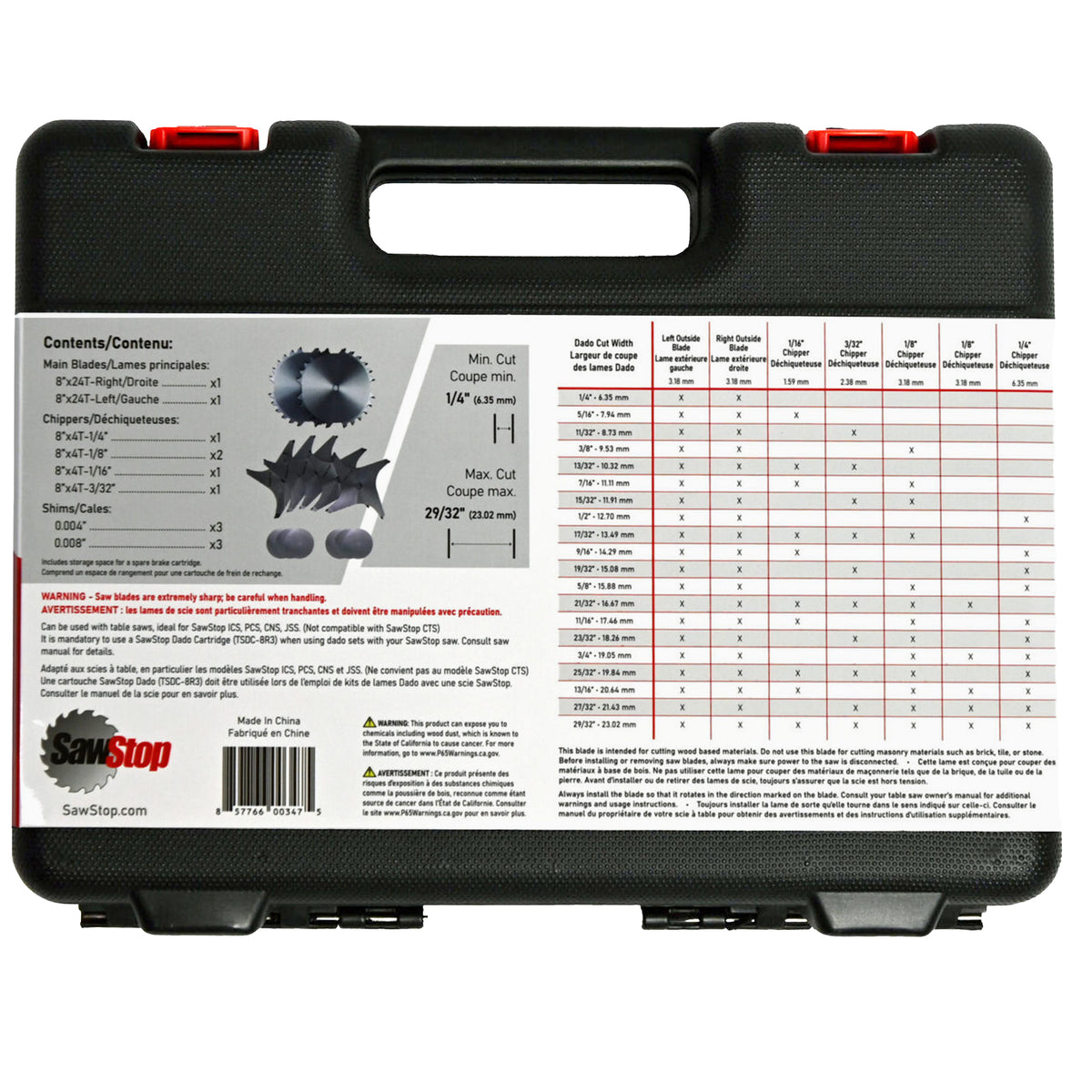SawStop Premium Dado Set - 8 inch