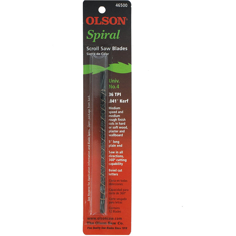 Olson Spiral Scroll Saw Blades - Pack of 12