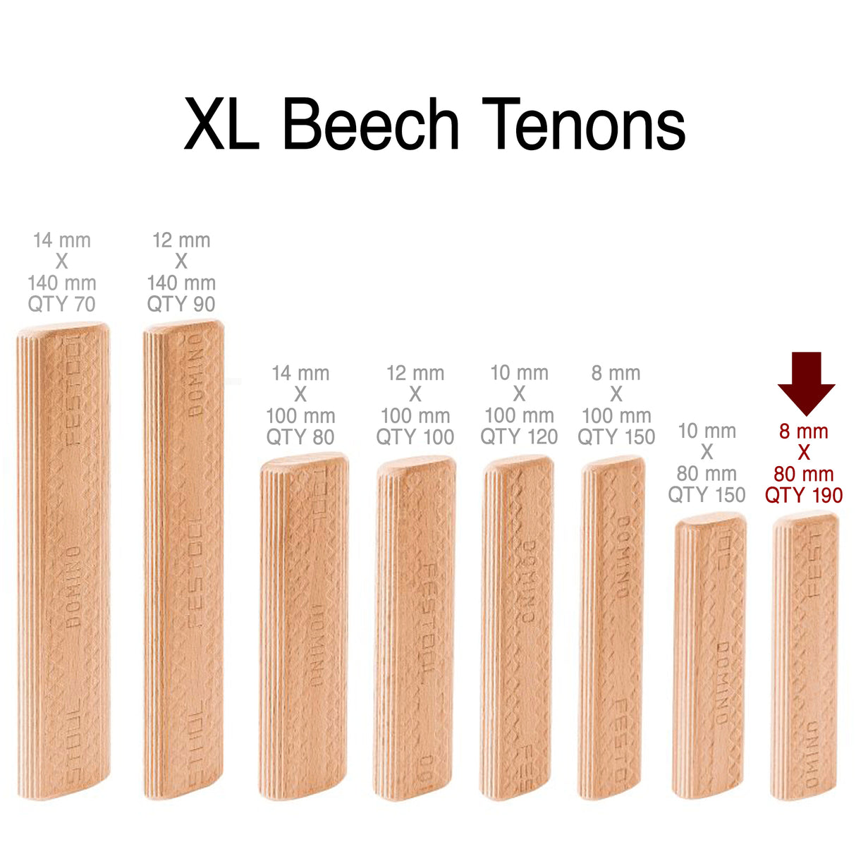 Festool Domino XL Beech Tenons