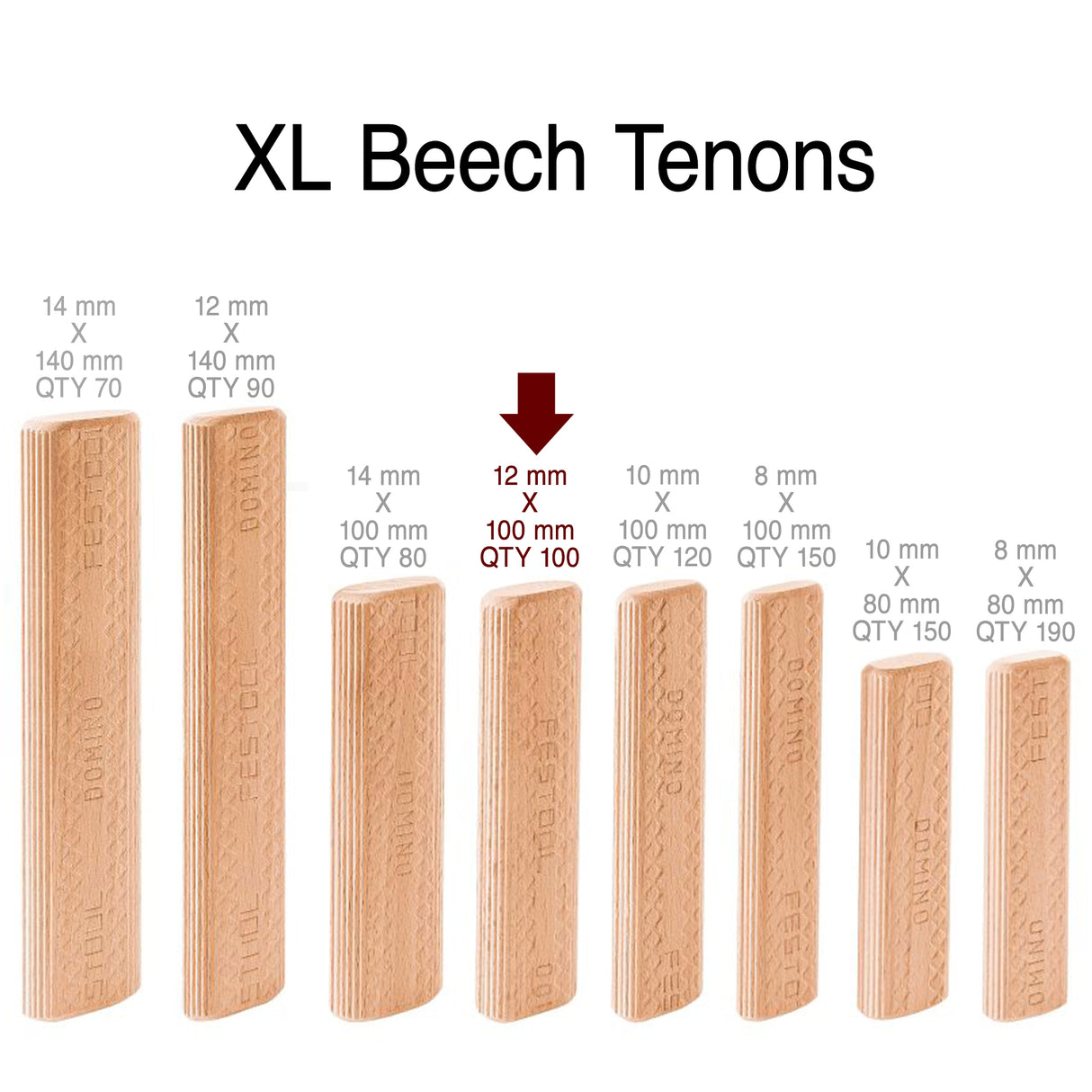 720164: Festool Domino XL Beech Tenons