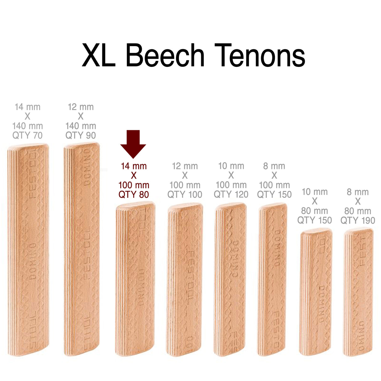 Festool Domino XL Beech Tenons