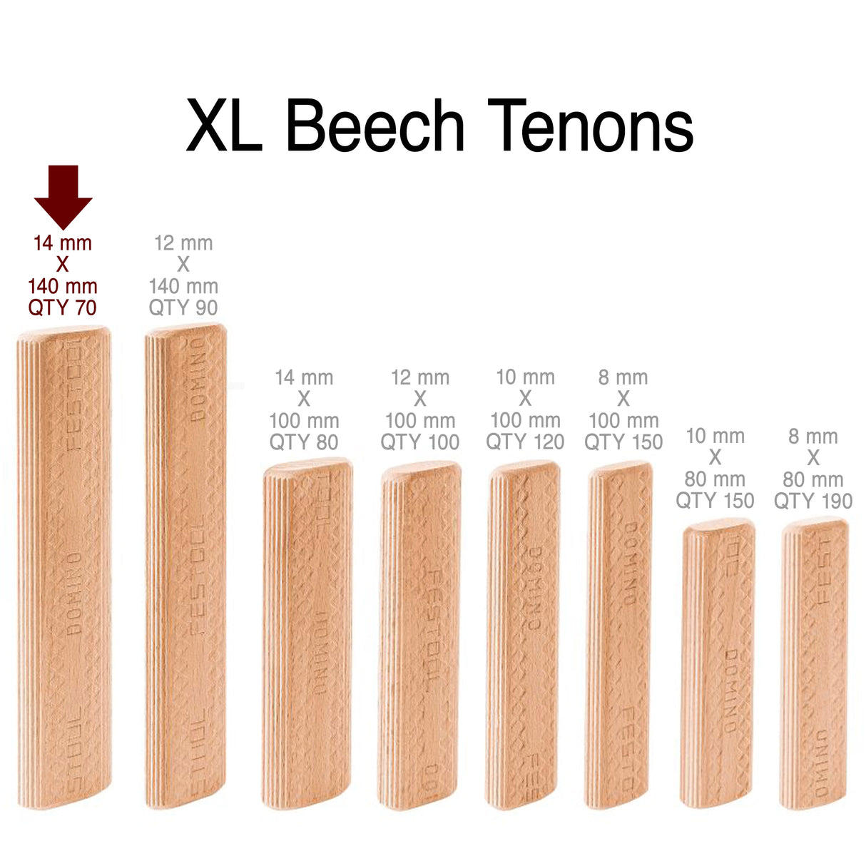 Festool Domino XL Beech Tenons