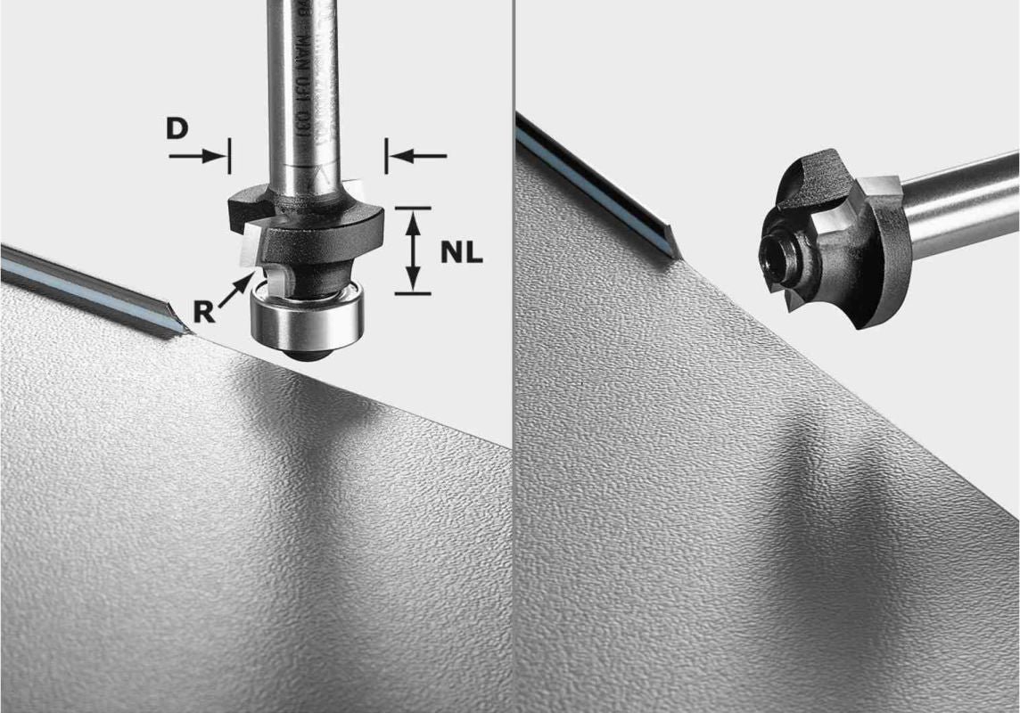Festool 2mm Roundover Bit - 8mm Shank