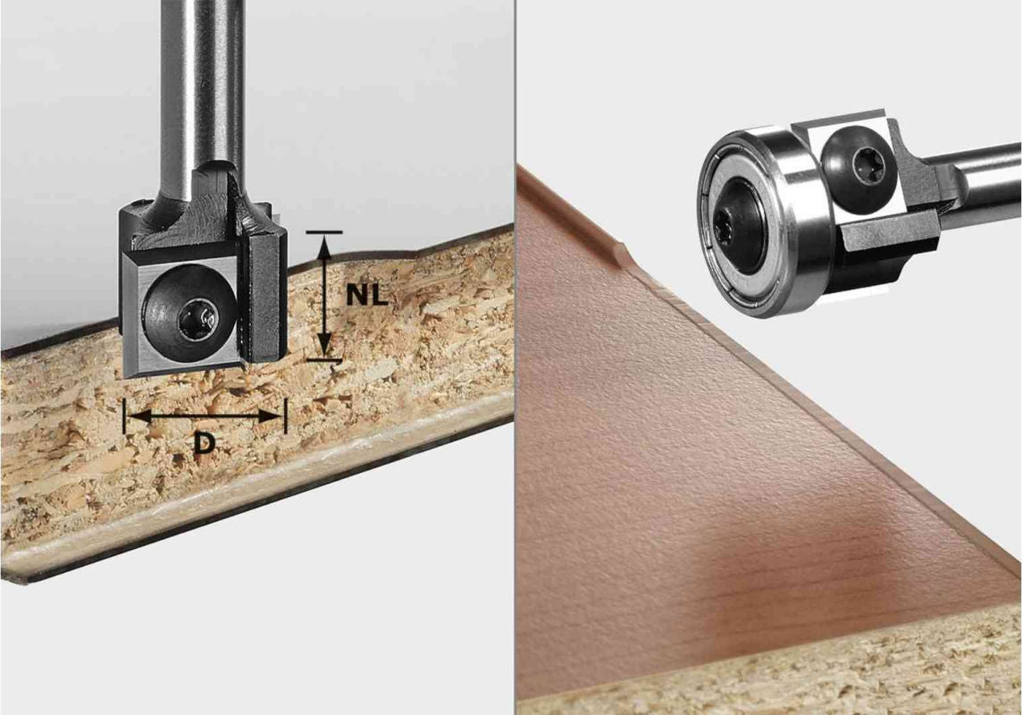 726053: Festool 19mm Insert Flush Trim Router Bit - 8mm shank