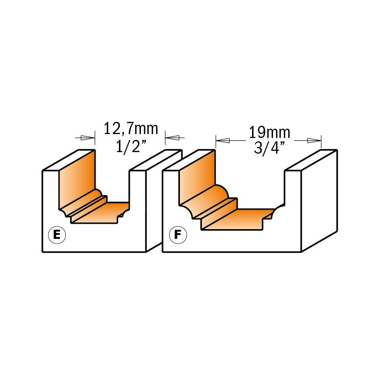 CMT Decorative Ogee Router Bit - 1/4 inch shank