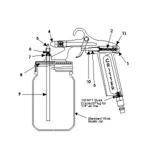 192704: Critter Spray Gun Air Valve Assembly