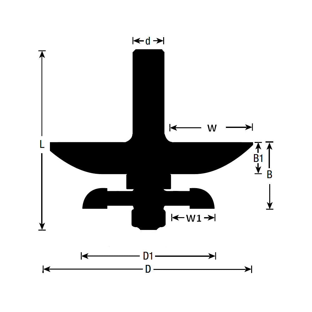 Whiteside Large 2-wing Raised Panel Bit with Back Cutter