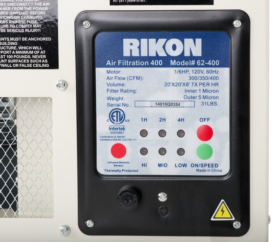 ... -400 Air Filtration System | Rikon Power Tools | Highland Woodworking