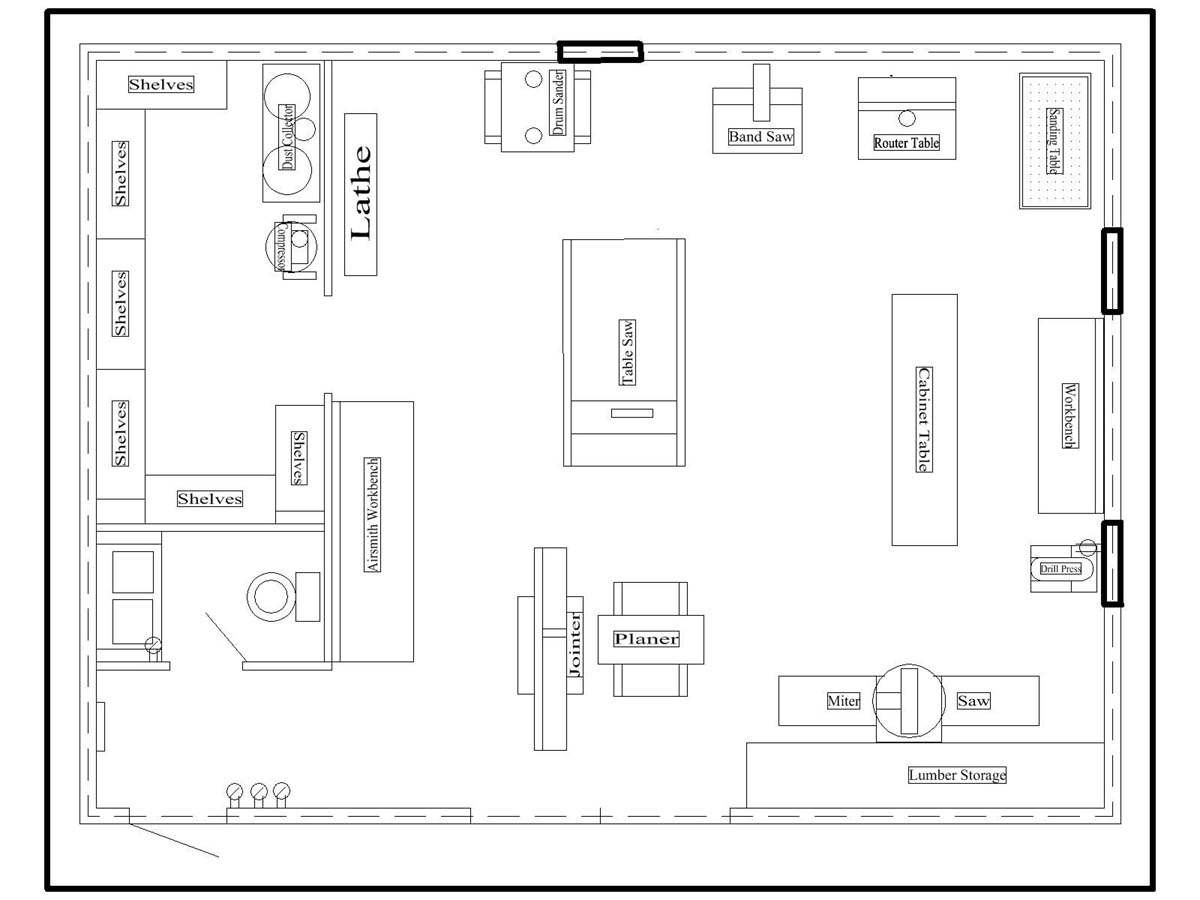 Close approximation of the layout of the machines.