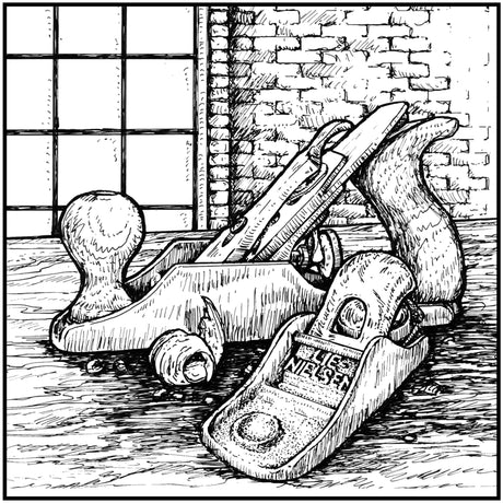 Lie-Nielsen hand planes on workbench 