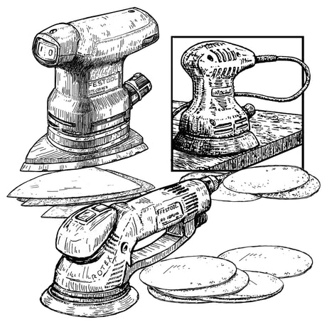 RO Sanders with sanding discs