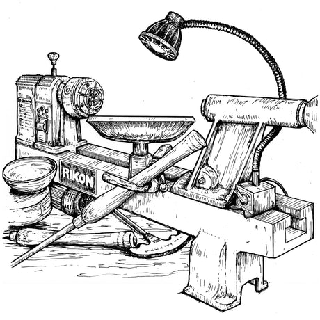 Rikon lathe and turning tools