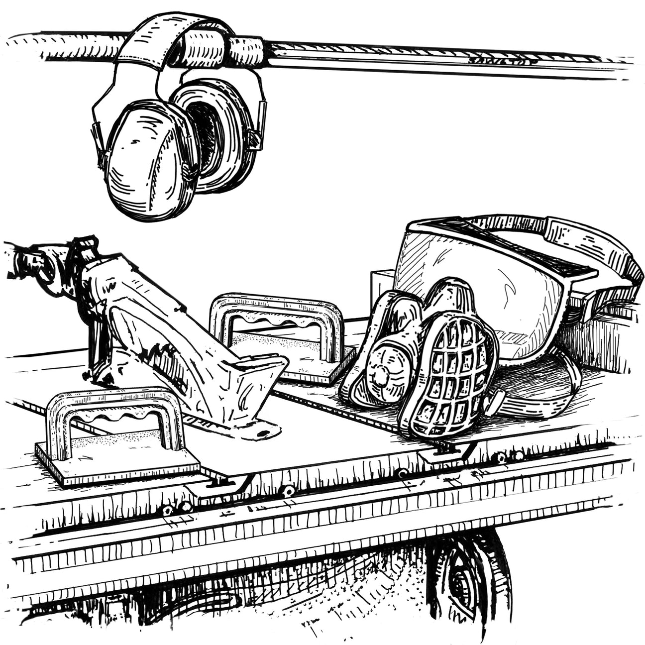 Safety equipment for woodworkers.