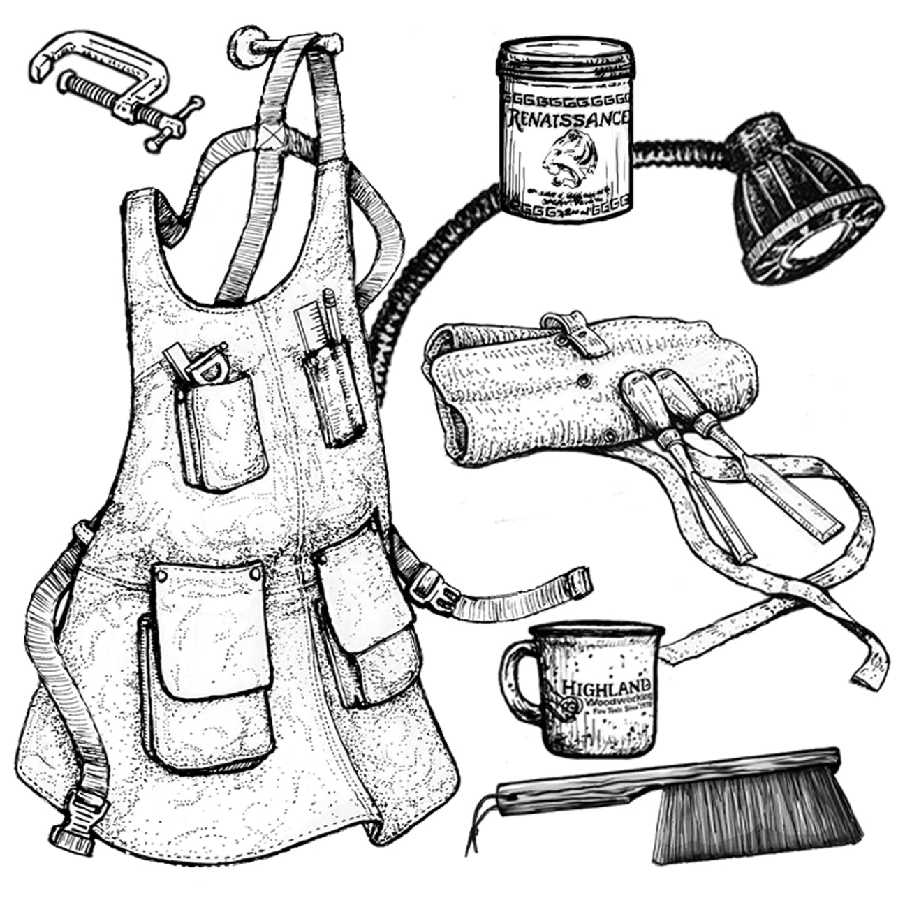 Assortment of accessories for the workshop
