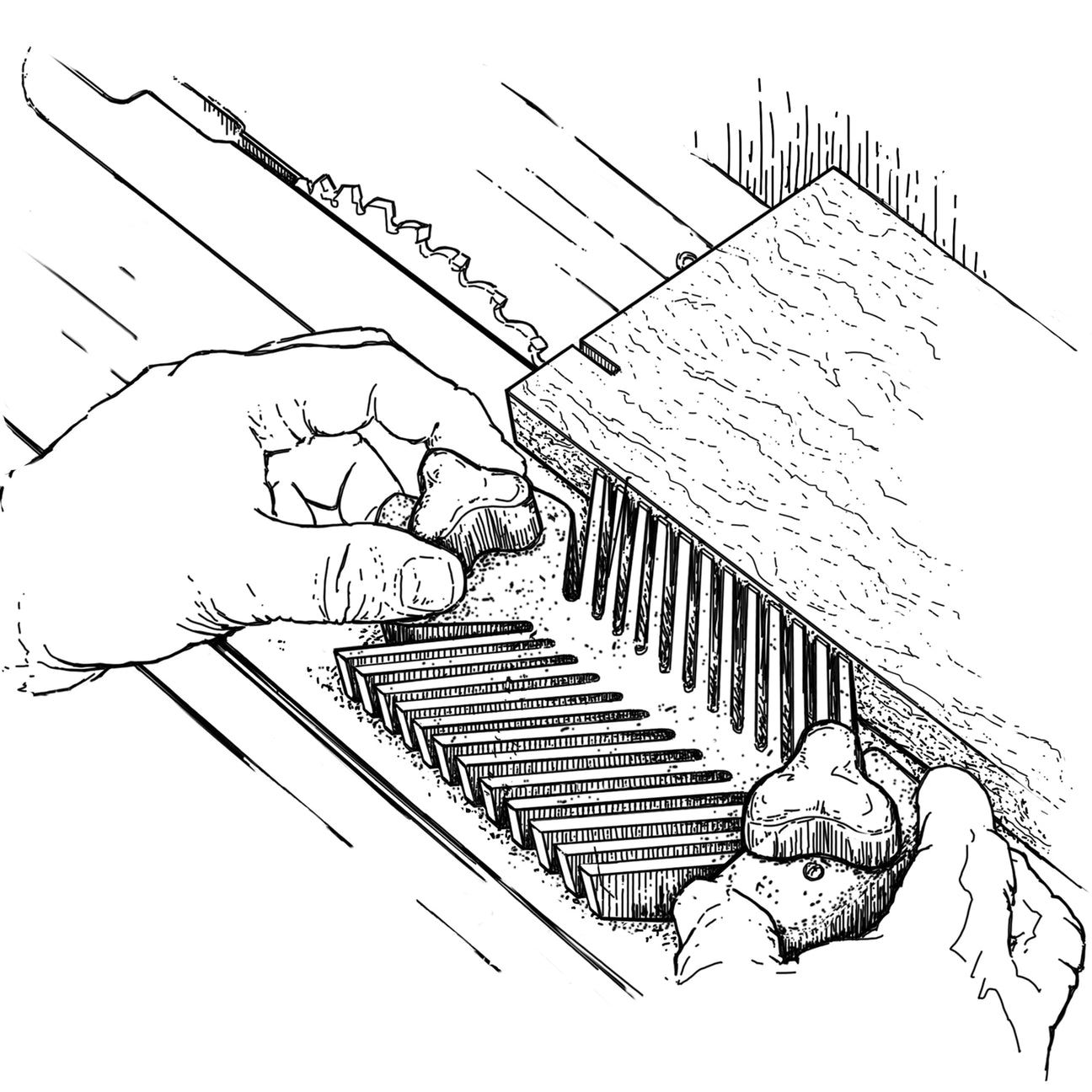 Stock control with a featherboard on a table saw