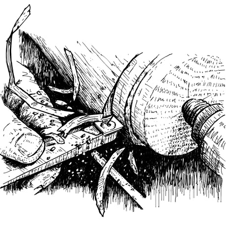 close up of turning tool working 