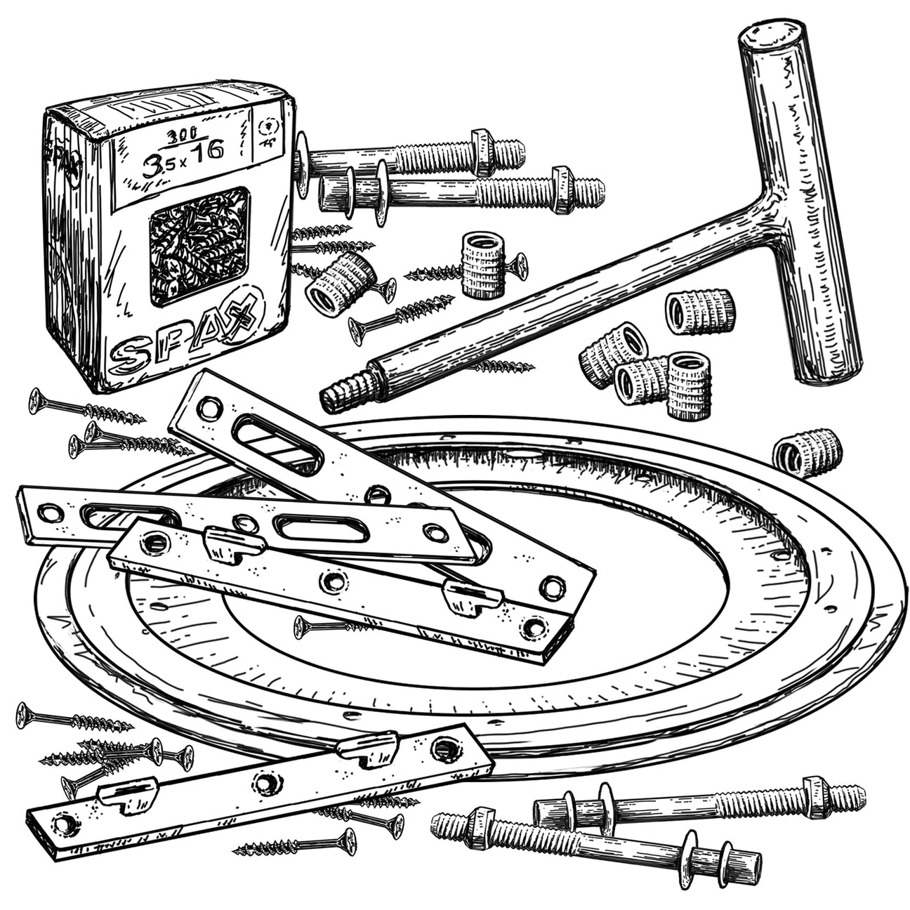 Assorted workshop hardware