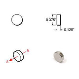 485652: Rare Earth Disc Magnets - 3/8 inch - Pack of 10