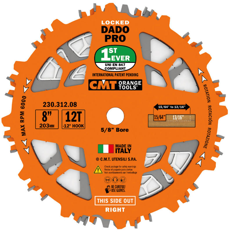 CMT Locked Dado Pro - 8 inch