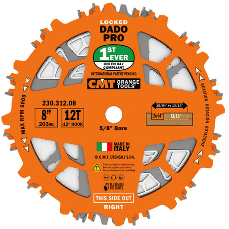 CMT Locked Dado Pro - 8 inch