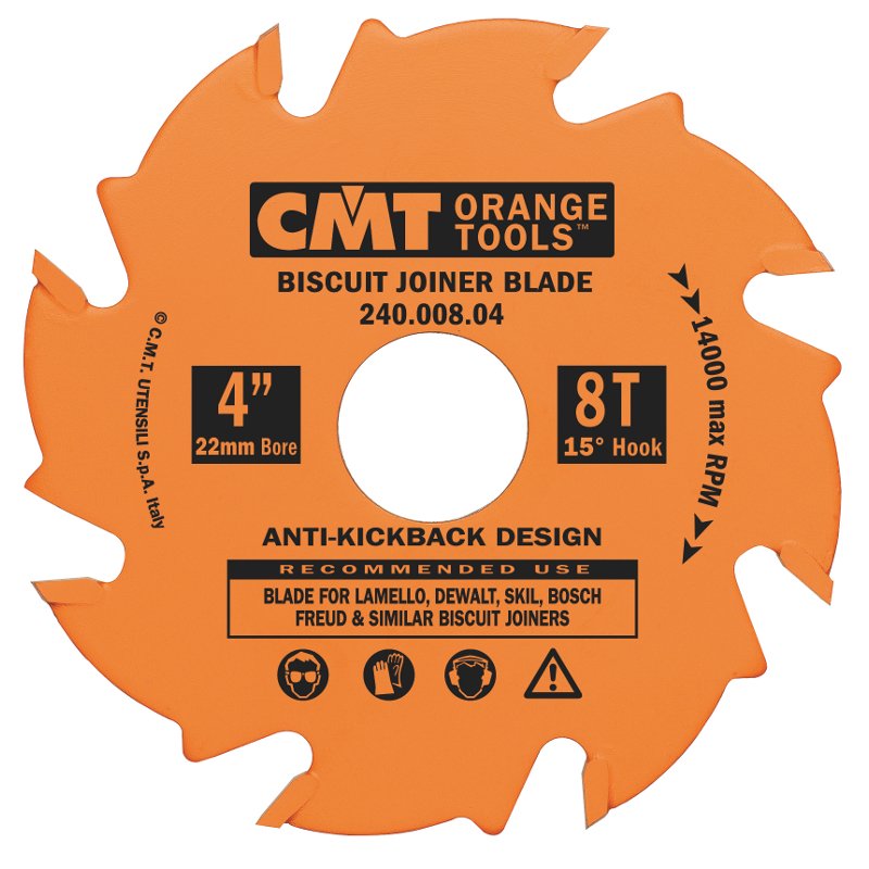 CMT 4 inch Biscuit Joiner Blade - 22mm Bore