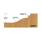Whiteside Large 3-wing Raised Panel Bit - Ogee with Bead - 2D profile