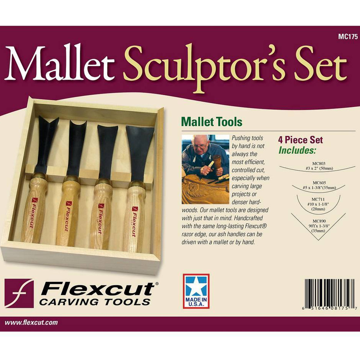 125137: Flexcut Mallet Sculptors Set of 4