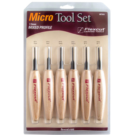 125472: Flexcut Micro Tool Set of 6 - 1.5mm Assortment