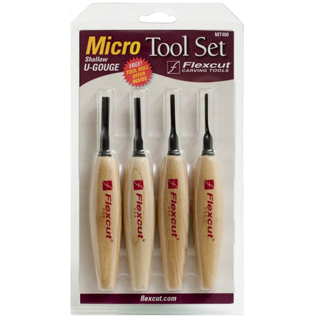 125474: Flexcut Micro Tool Set of 4 - Shallow U-Gouge