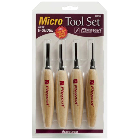 125475: Flexcut Micro Tool Set of 4 - Deep U-Gouge