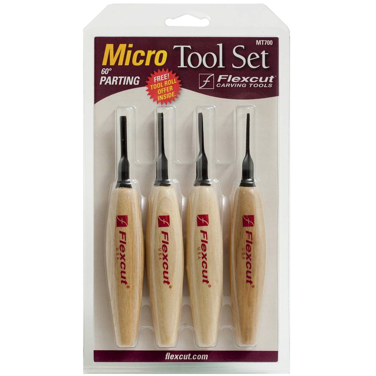 125477: Flexcut Micro Tool Set of 4 - 60deg Parting Tools