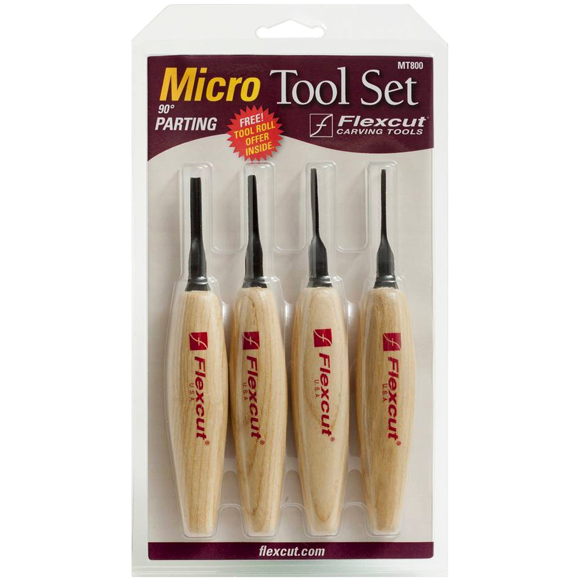 125478: Flexcut Micro Tool Set of 4 - 90deg Parting Tools