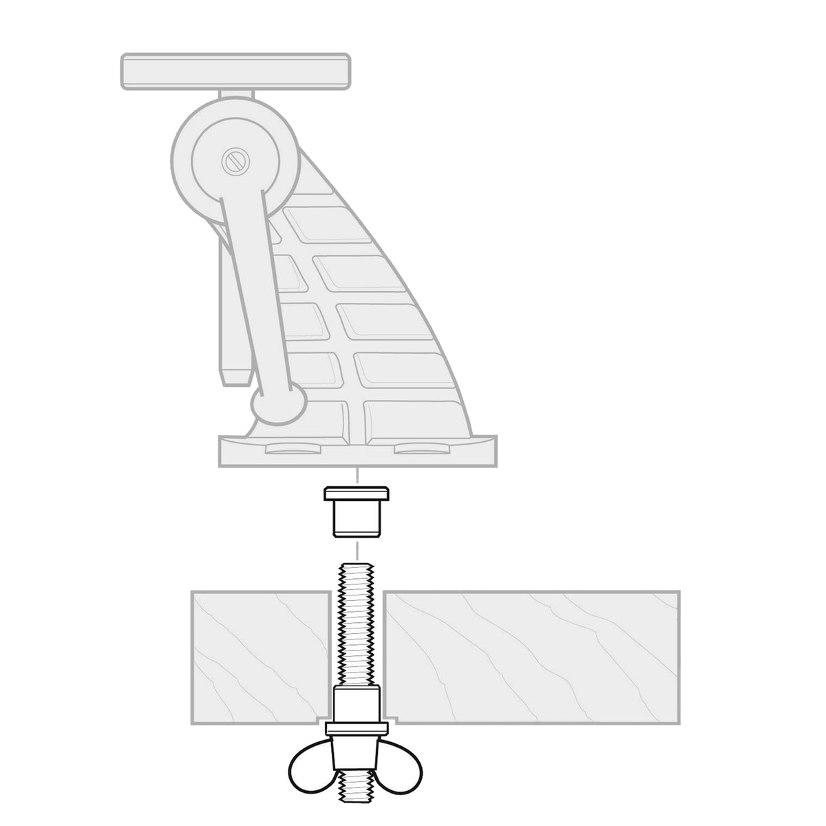 127005: Veritas Carver's Vise Dog Hole Mounting Hardware