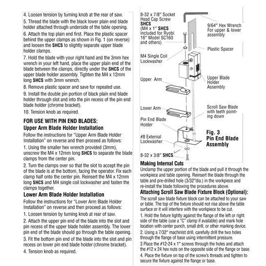 Olson AC49610 Scroll Saw Conversion Kit