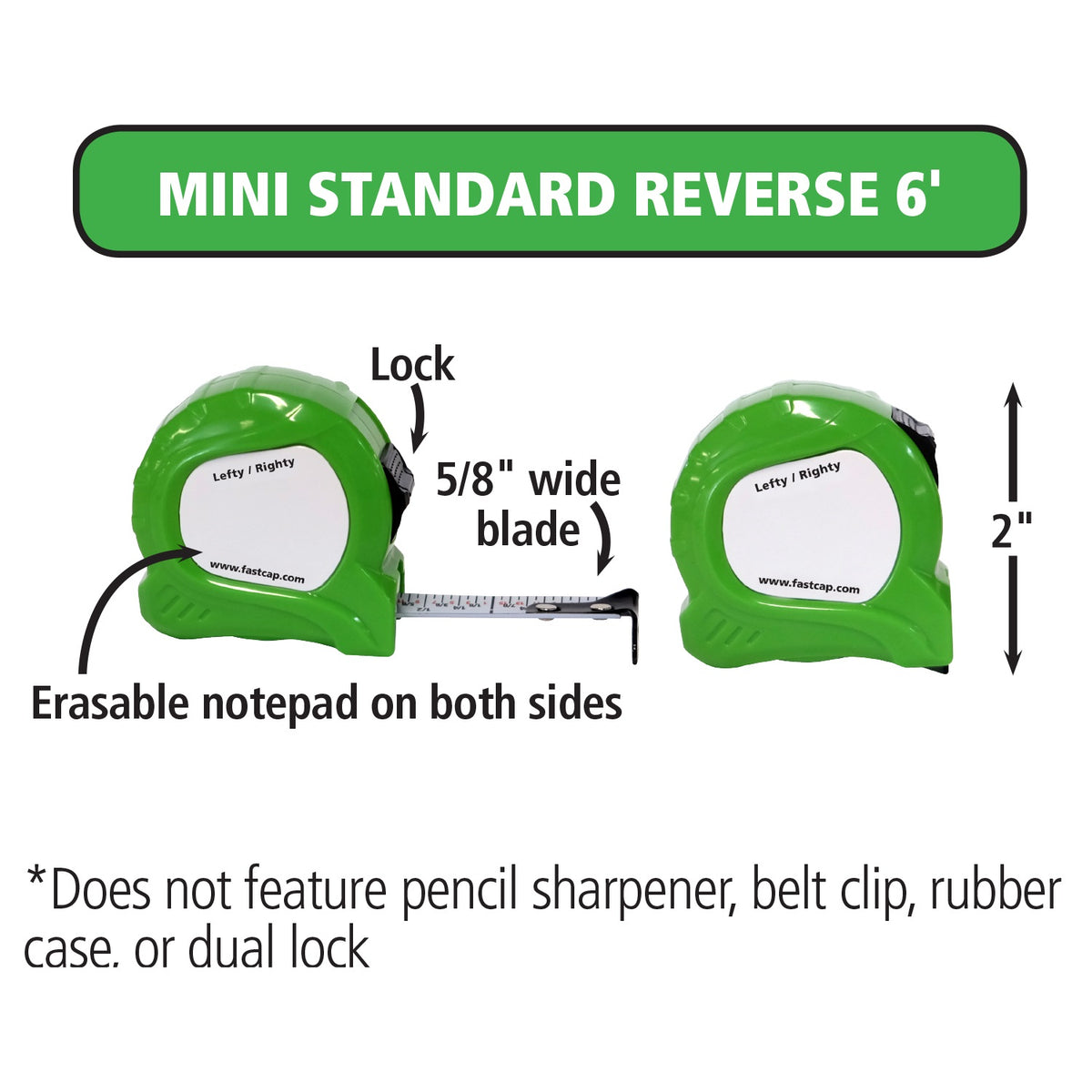 ProCarpenter 6 foot Mini Left & Right Reading Tape