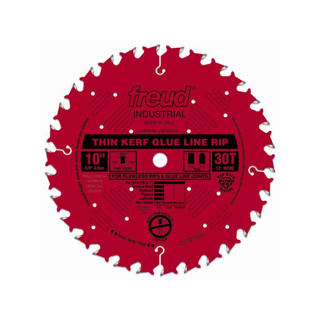 Freud Thin Kerf Glue Line Rip Blade: 10" x 30 Tooth - 3/32" Kerf