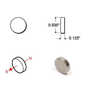 192201: Rare Earth Disc Magnets - 1/2 inch - Pack of 10
