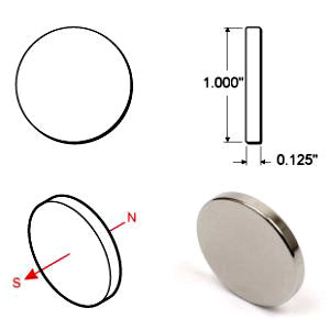 192202: Rare Earth Disc Magnets - 1 inch - Pack of 4