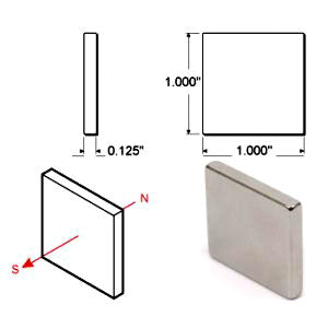192214: Rare Earth Block Magnets - 1 inch - Pack of 4